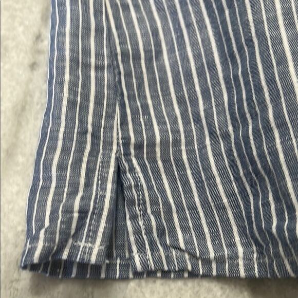 J. Crew Blue Striped Sleeveless Blouse with Ruffled Details Woman Size Small - Picture 10 of 10